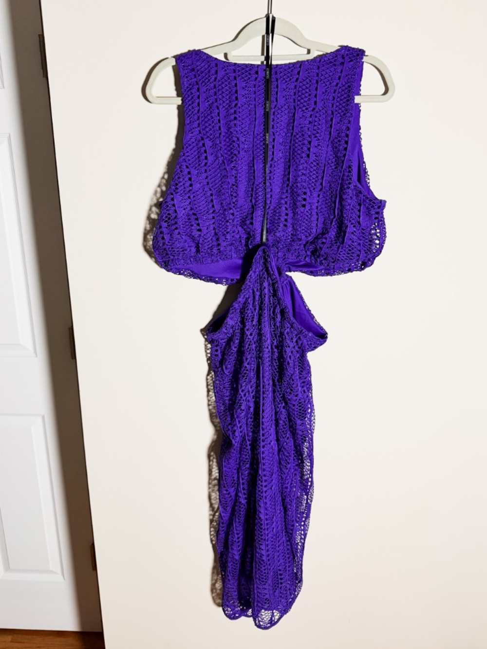 Eloquii Purple Crochet Cut Out Side Sleeveless Midi Dress - Picture 5 of 5